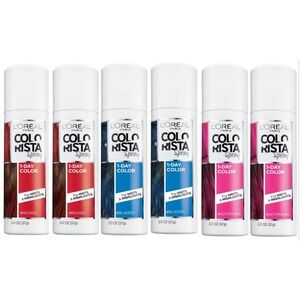 L'Oreal Paris Colorista Lot of 6 Washable Hair Dye Spray Color Hot Pink Red Blue